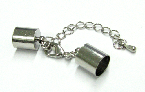 Closure 8 mm – color: Platinum – for gluing for 8 mm tapes