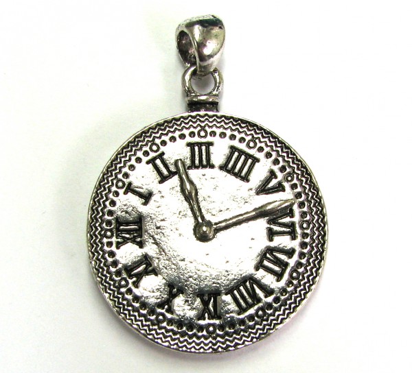 Uhr -30mm - Anhänger antique silber