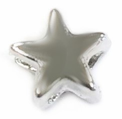 Star 6x6x3 mm – color: Platinum glossy