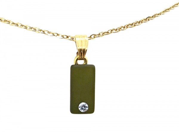 Polaris Chain Pendant with Swarovski Crystal – gold-olive