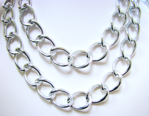 Gliederkette - Aluminium - 18mm breit - sehr massive Ausführung - silber - 1 Meter