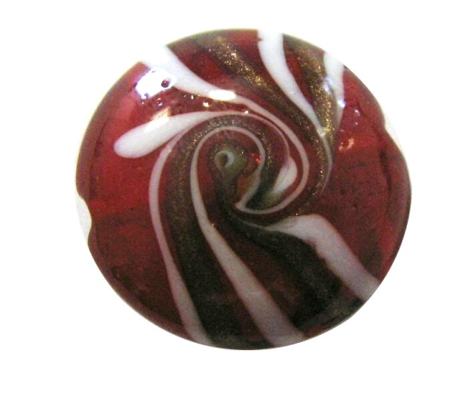 Discus made of glass 20x10mm, basic colour: Red