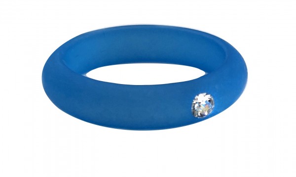 Polaris finger ring with crystal – blue