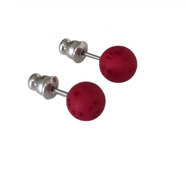 Polaris Gala Sweet Earrings 8 mm --Stainless steel- 1 pair – rubin