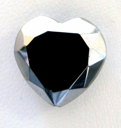 Metalleffekt Glaselement Herz - rhodium onyx