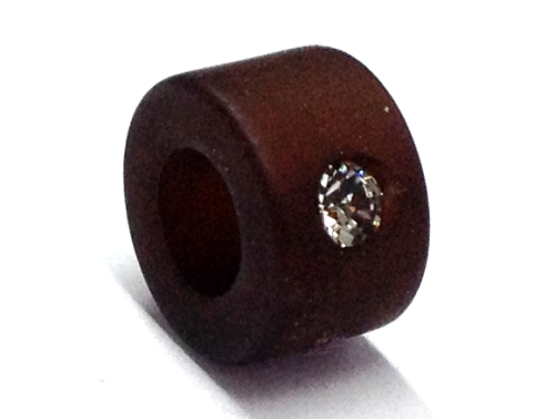 Polaris Ring (Radel) dunkelbraun 8 mm - mit Swarovski-Kristall