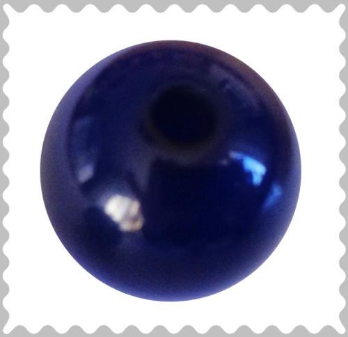 Polarisperle nachtblau glänzend 16 mm - Großloch
