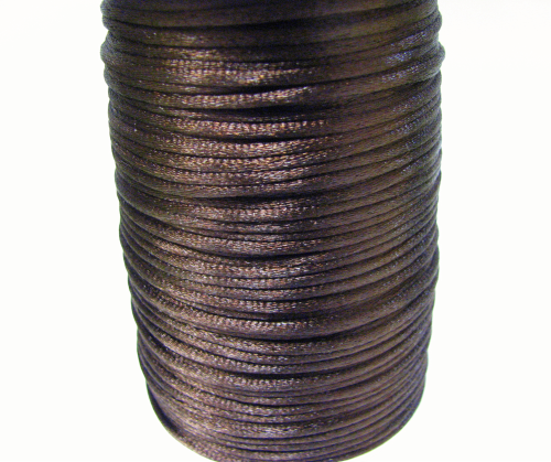 Silk ribbon 2 mm – dark brown – 1 meter artificial silk