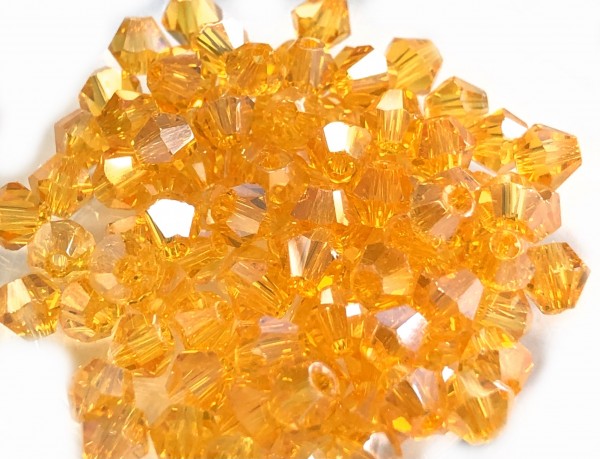 Bicone Kristall 4mm - 100 Stück im Zipbeutel - sun shimmer
