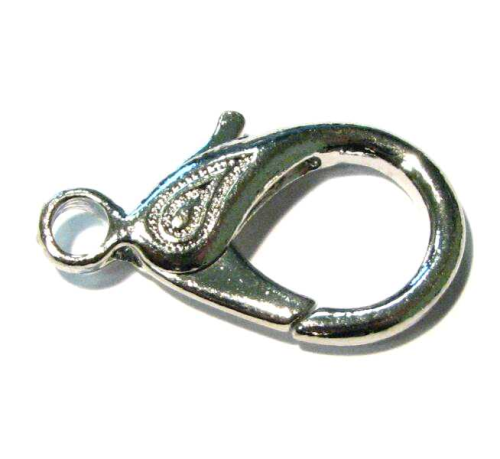 Karabiner 29mm - rhodiniert mit Muster