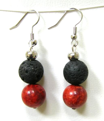 Earrings Coral lava, craft set!