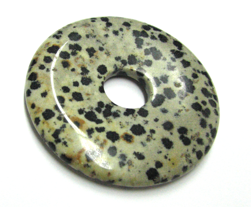 Dalmatiner Jaspis Donut - 50mm - Grundfarbe beige