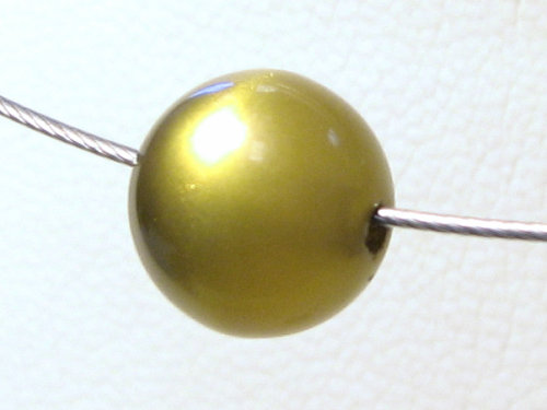 Polarisperle 8mm olive glänzend - Kleinloch