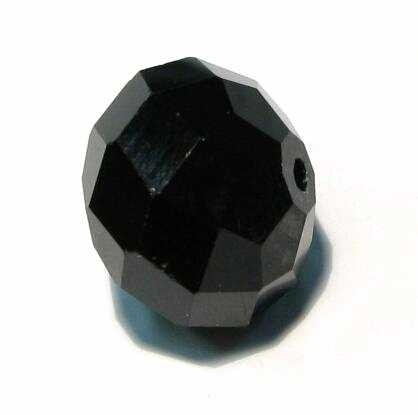 Bohemian Glass – Large Hole bead 18x12 mm – Crystal-black