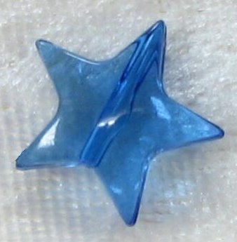 Star made of plastic blue