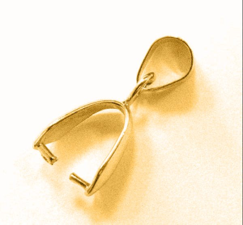 Collierschlaufe mit Dorn goldfarbig - Clip 6mm