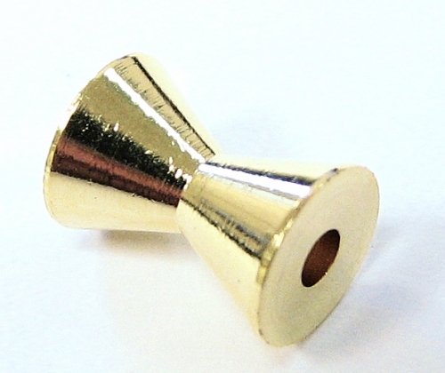 Röhre 9x6,5mm Diabolo gold farbig - Loch 1,8mm