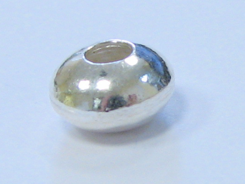 Linse 10x6mm - Großloch - 925 Sterling-Silber