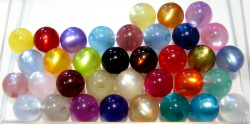 Polarisperlen 10mm glänzend - 35 Stück in verschiedenen Farben