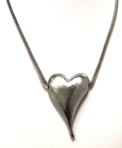 Stainless steel necklace with heart – 50 cm