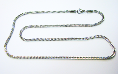 Square chain 50 cm – stainless steel – thickness 2.5x2 mm – with closure