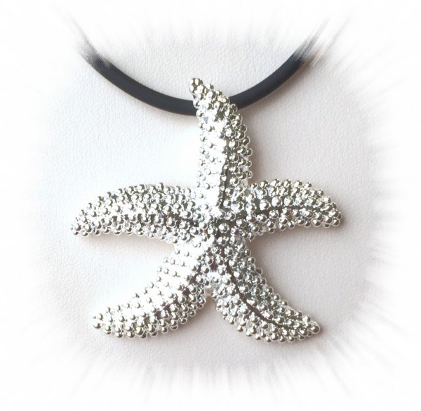 Creative pendant – starfish- rhodinated