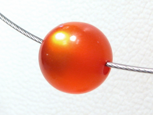 Polaris bead 10 mm orange glossy – small hole