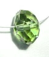 Böhmisches Glas - Großloch-Perle 14x10mm - emerald (grün)