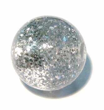 Fine glitter bead 8 mm – silver