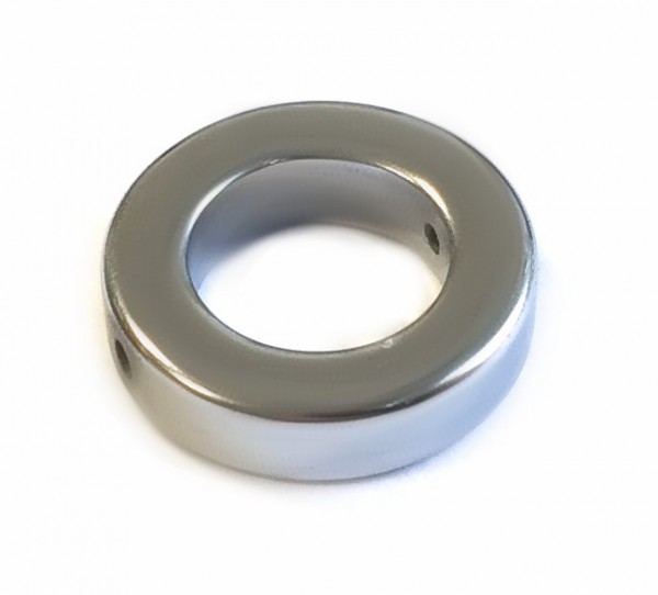 Hematite circle 16x4 mm – platinum glossy coloured finish – 1 pcs.