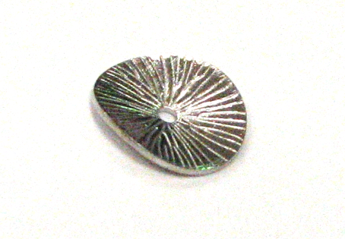 Spacer Scheibe 9,5x8,4mm, gebogen, platinfarbig - 1 Stück - Loch 1,3mm