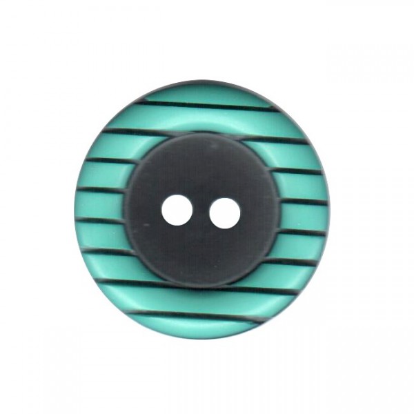 Button 20 mm – Stripes – turquoise