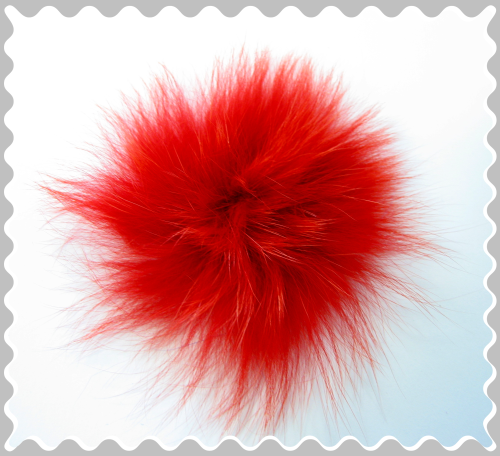 Fur cabochon approx. 65-85 mm – red