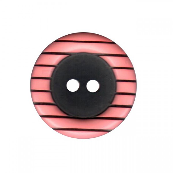 Button 15 mm – Stripes – salmon