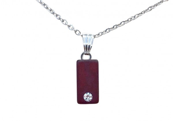Polaris Chain Pendant with Swarovski Crystal – silver-bordeaux