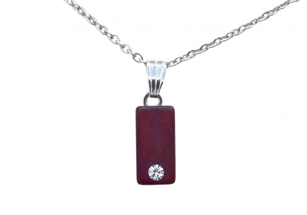 Polaris Chain Pendant with Swarovski Crystal – silver-bordeaux