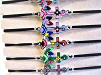 Unisex bracelets adjustable – display with 12 pieces – motif: Enamel anchors