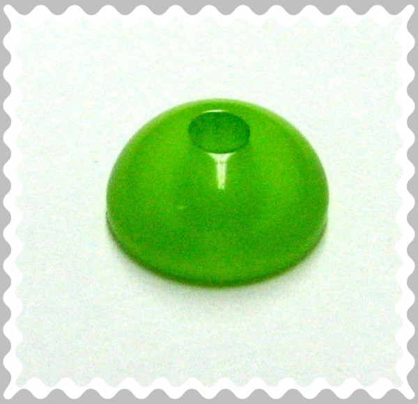 Polaris half bead 10x5 mm – glossy green