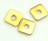 Spacer Quadrat 6x6mm - Farbe: gold - 1 Stück - Loch 2mm - mit abgeschrägten Ecken