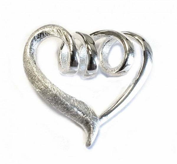 Herz Anhänger - matt+glanz - 925 Sterling-Silber