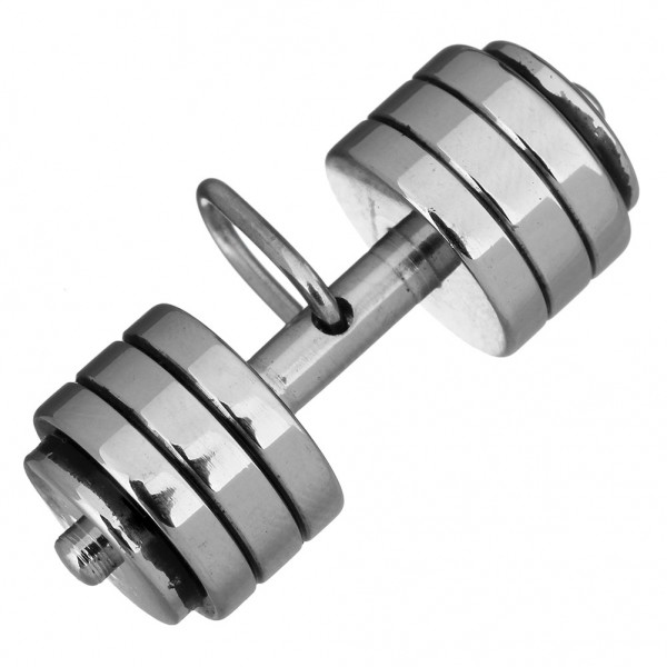 Dumbbell pendant 35x14 mm made of stainless steel