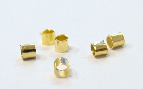 Schmelzperlen - Röhren - (2mm) - gold farbig - 10gramm - 2te Wahl