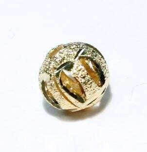 Perle diamantiert durchbrochen 8mm - echt vergoldet