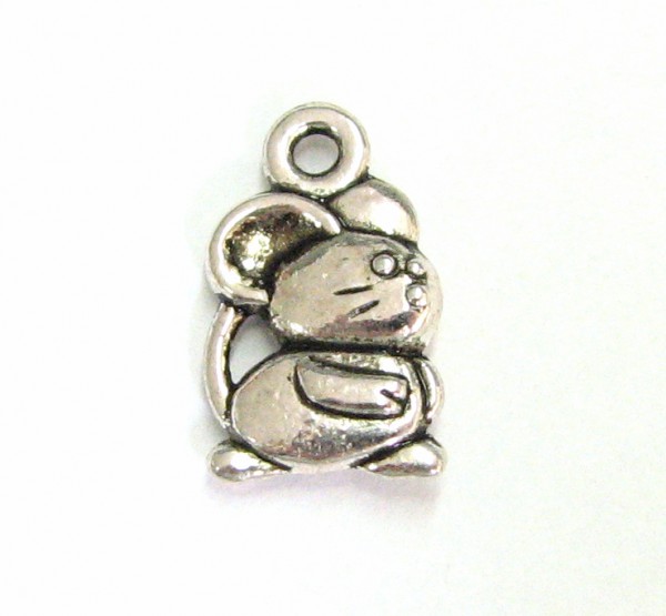 Mouse – 15 mm – pendant part old silver colored
