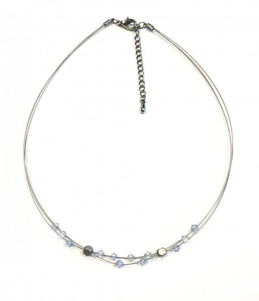 Stahlseilcollier - light saphire - Längenverstellbar 41-46cm