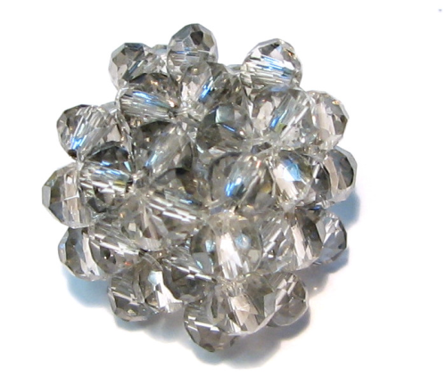 Kristall-Würfel gefädelt ca. 16x16mm - kristall-grau