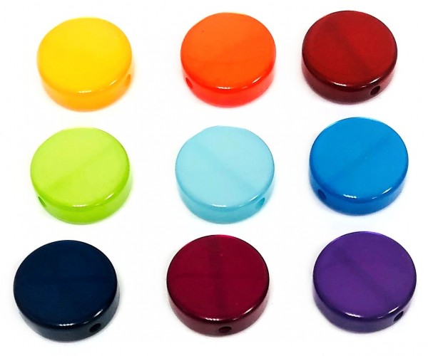 Polaris Coins 12mm - 9 Stück in Regenbogen Farben - glänzend