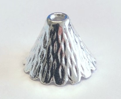 Beadcap – finishing cap 6x12 mm – inside size 10 mm, color: Silver