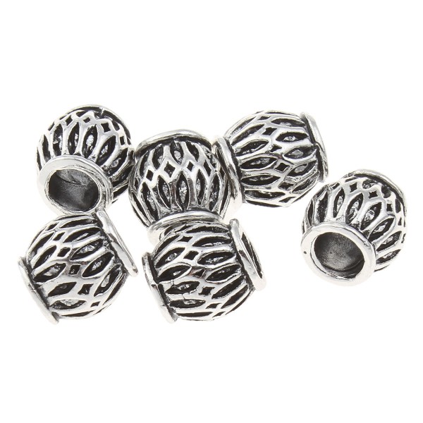 Röhre 10x10mm - antique silber - Großloch - 1 Stück