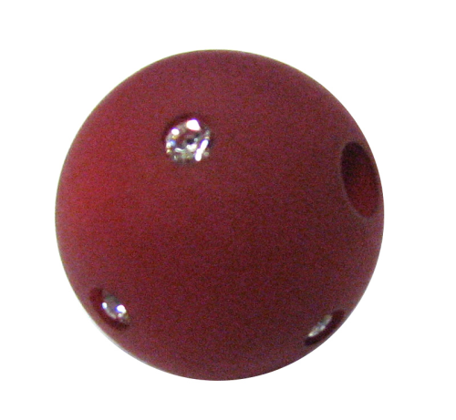 Polarisperle rubin 16 mm - mit Swarovski-Kristall